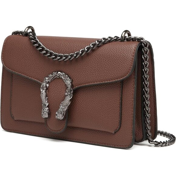 Women Small Handbags PU Leather Shoulder Bag Purse Un Satchels with Chain Strap - Picture 1 of 7